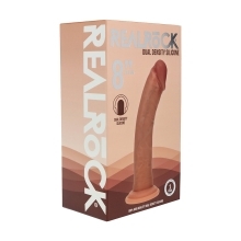 8 inch Dildo by Shots in Tan Light Brown Mocha shown for use by Her or Him