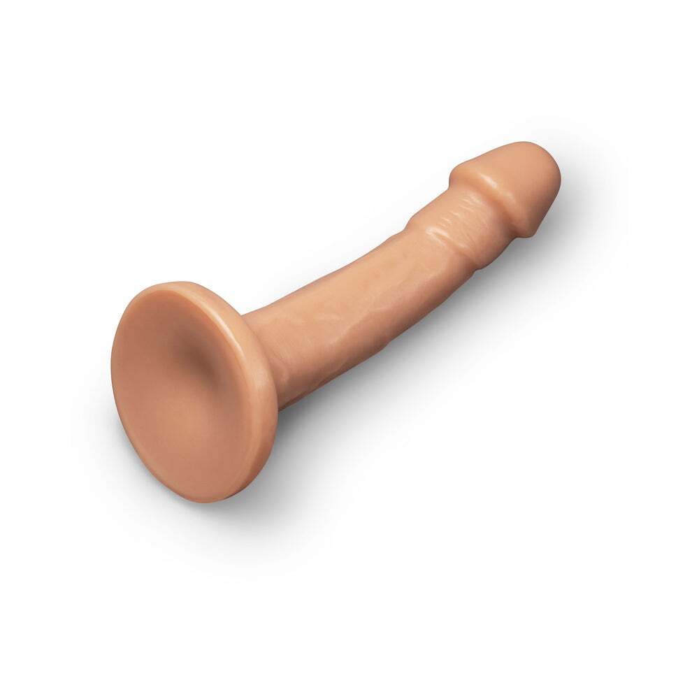 8 inch Dildo by Together Toy in Tan Light Brown Mocha displayed for pegging Him or Her