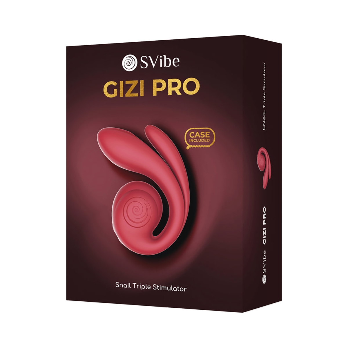 Snail vibe vibrator svibe snail gizi pro bordeaux shown in hand for scale