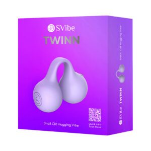 Snail Vibe vibrator SVibe Snail Twinn Finger Lilac shown in hand for scale