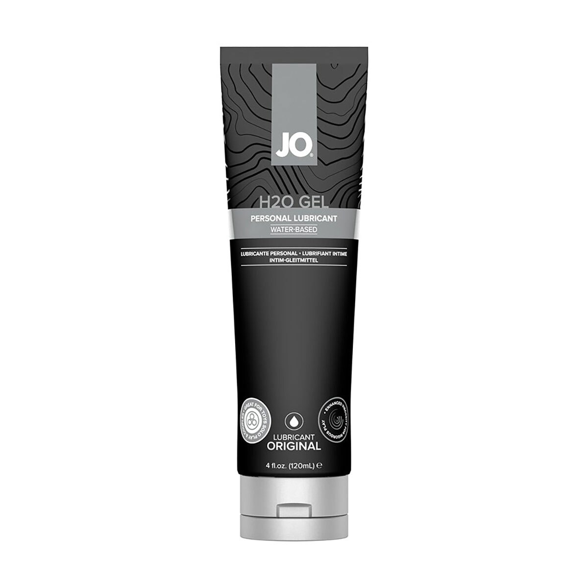 Bottle of  Vegan Lube System JO showing plant-powered formula