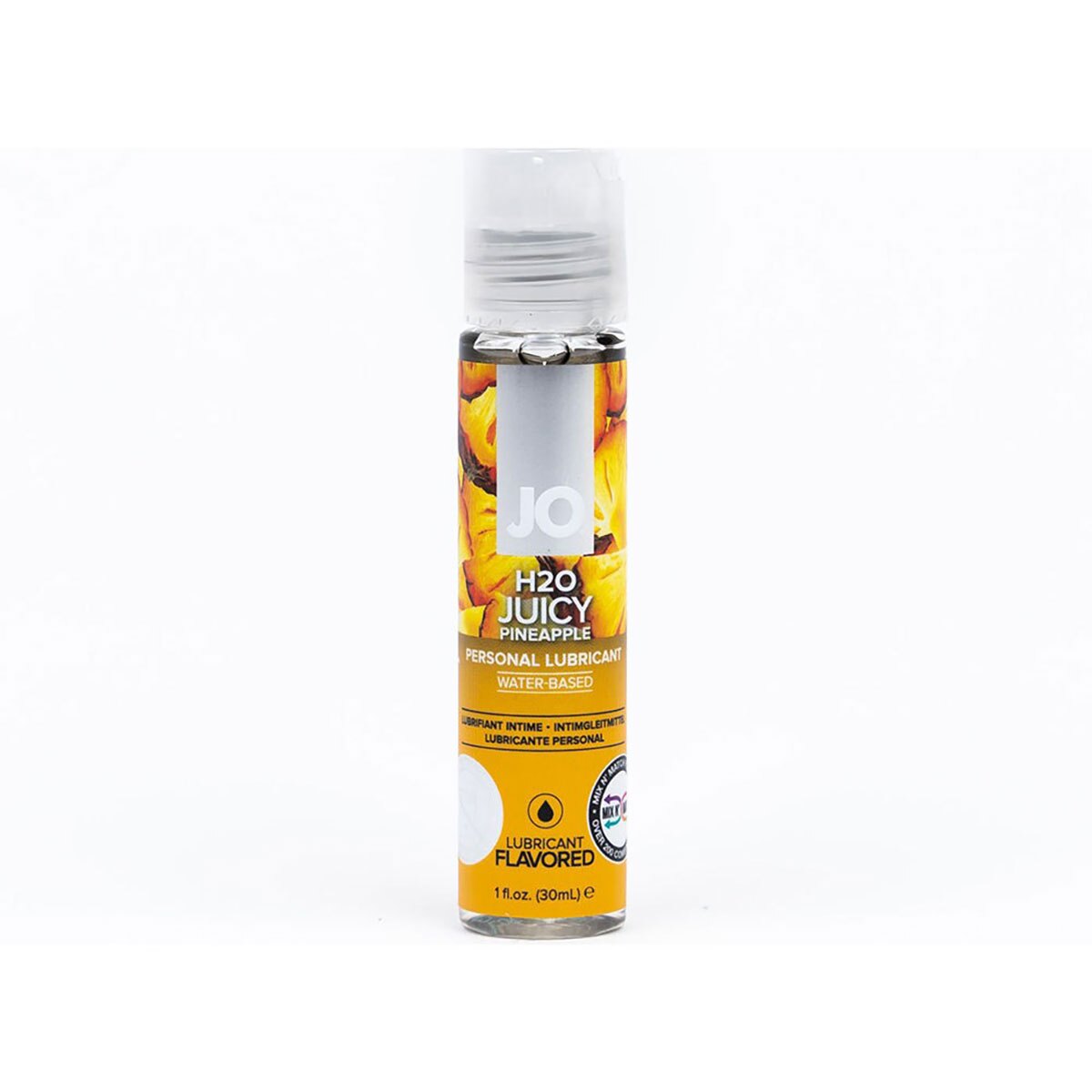 Bottle of  Vegan Lube System JO showing plant-powered formula