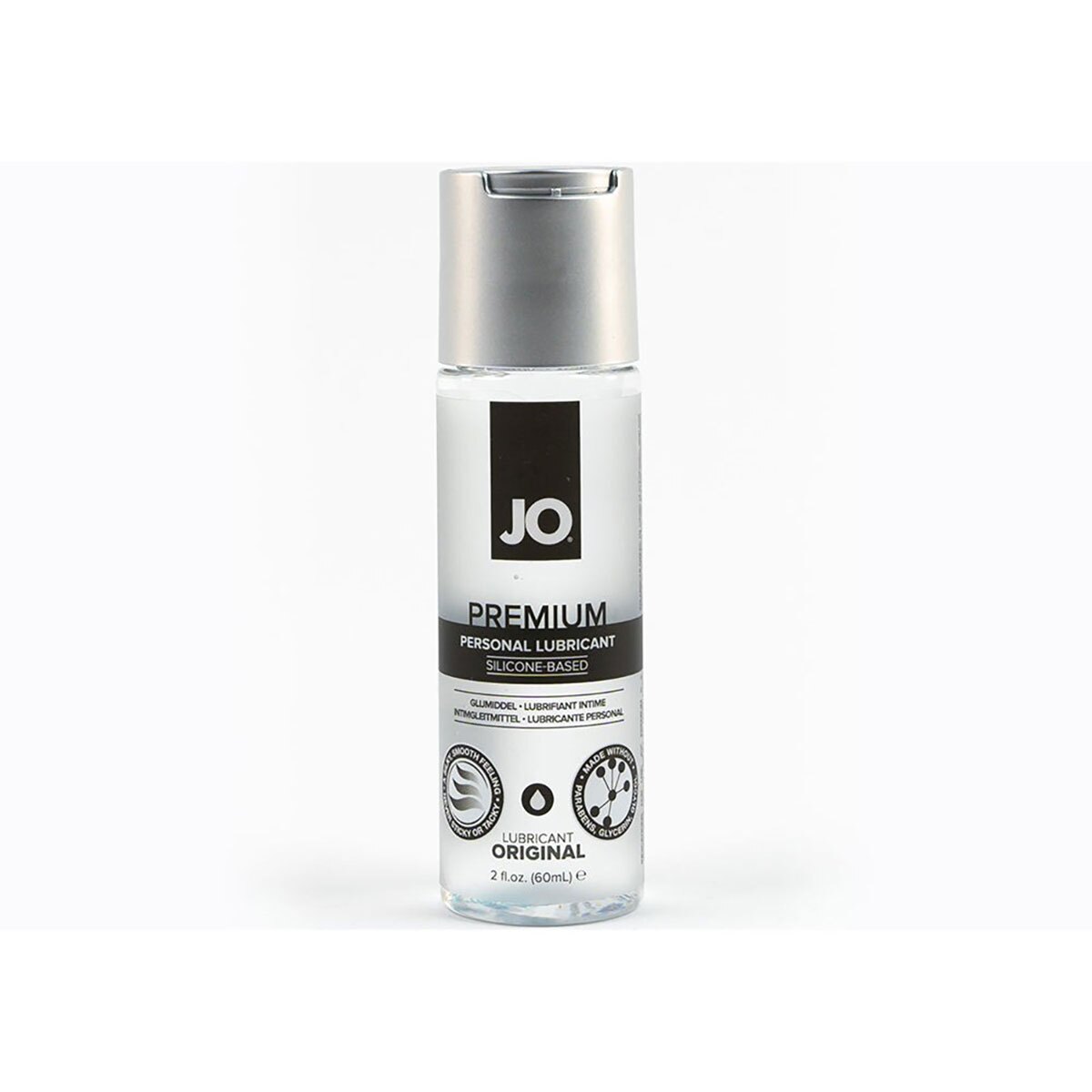 Bottle of  Organic Lube System JO showing clean, plant-based formula