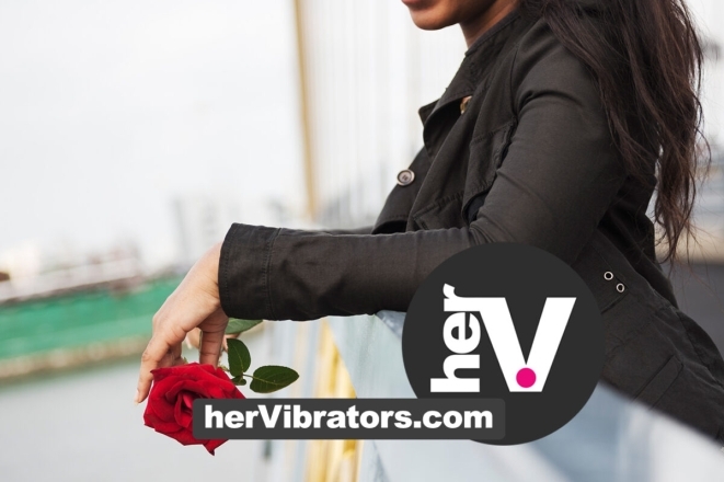 Rose Vibrator Shop Online Woman holding a red rose for the hervibrators guide explaining how to use a rose vibrator