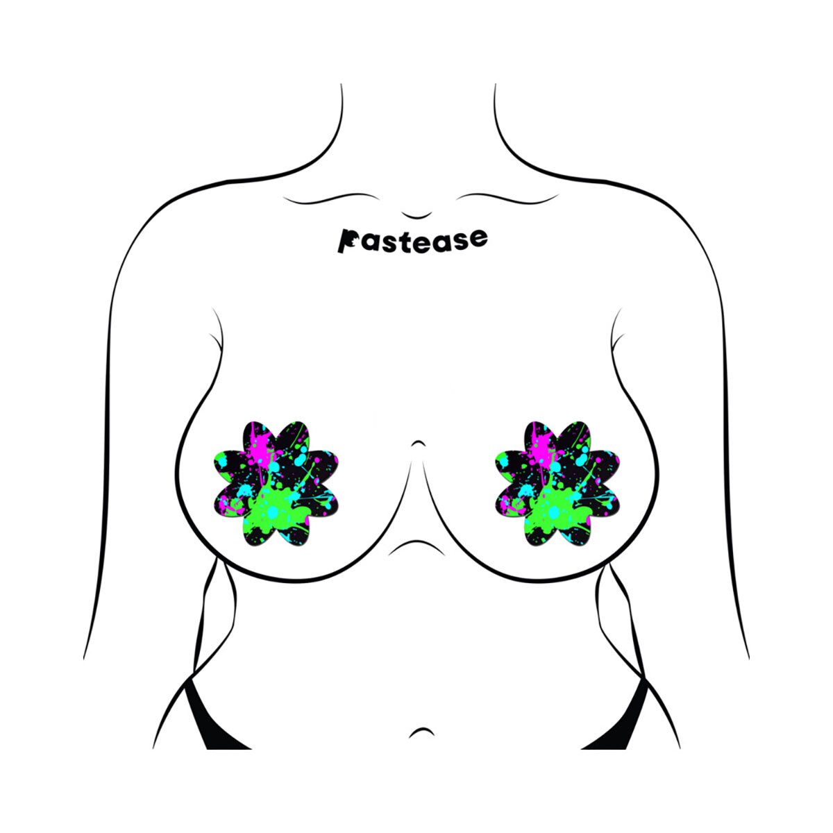 Wearing Vibrant Neon Splatter nipples covers by Pastease can be fun and sexy!