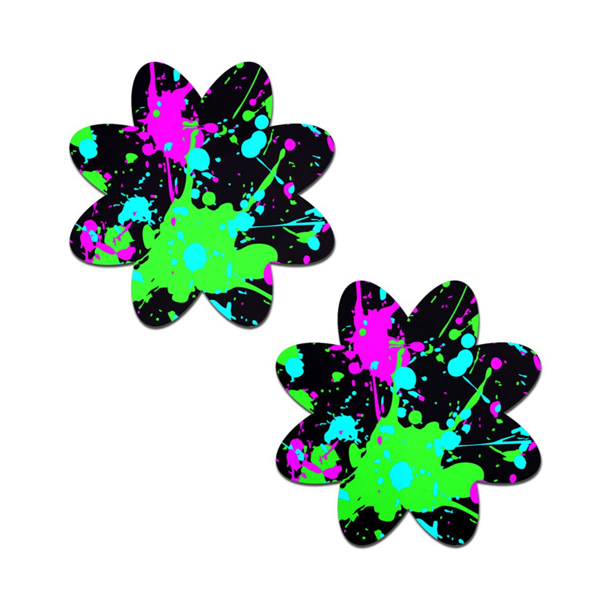 Feel sexy wearing sexy nipple covers  Vibrant Neon Splatter! Wearing Vibrant Neon Splatter nipples covers by Pastease can be fun and sexy!