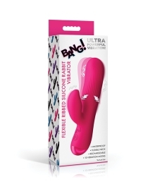 Shop Bang! BG Ribbed Silicone Rabbit - Pink online