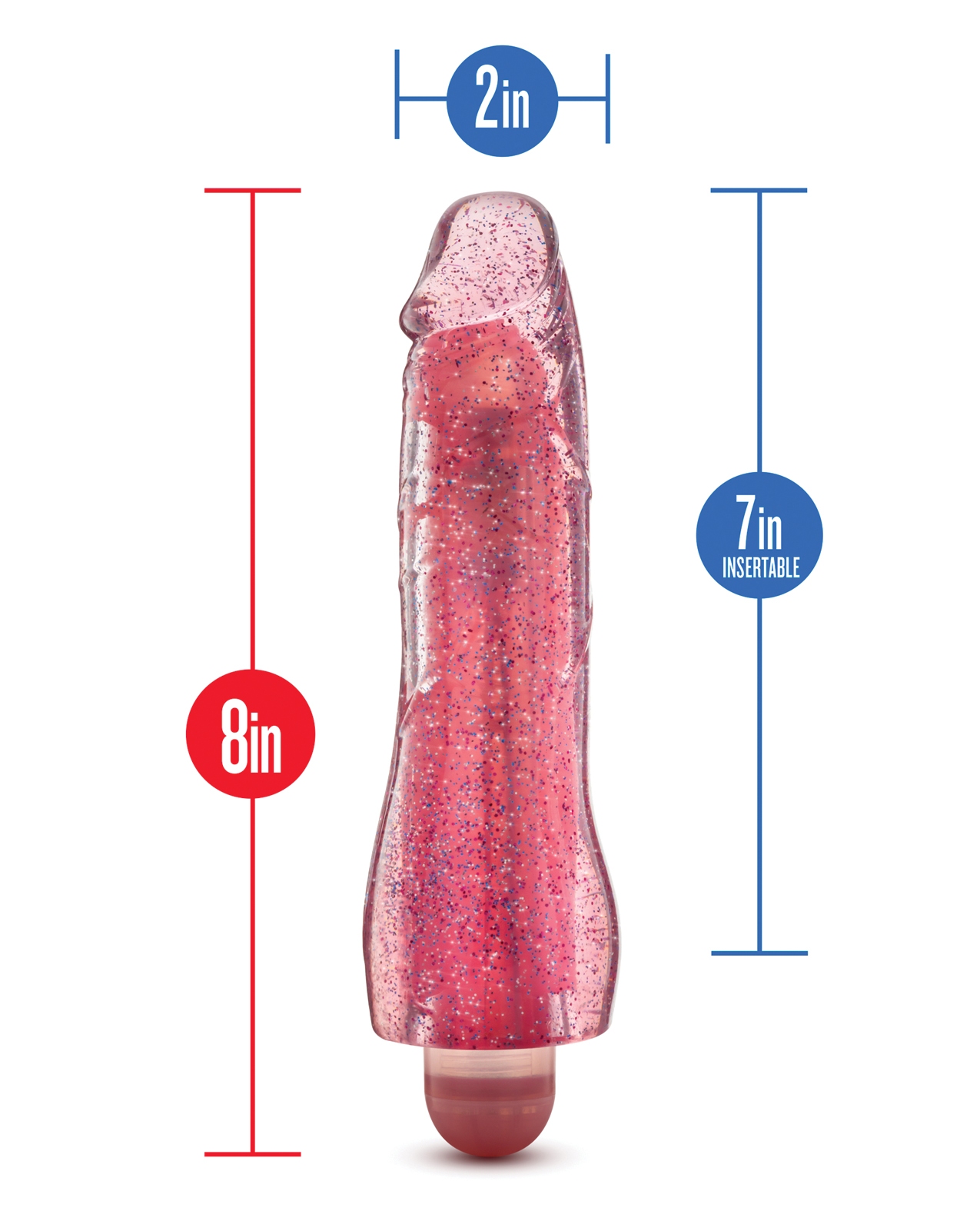 Buy Glow Dicks Blush Glow Dicks Glitter Vibrator Molly - Pink
