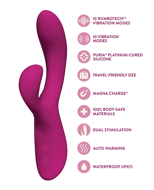 Shop Blush Quinn Rabbit Vibrator - Burgundy