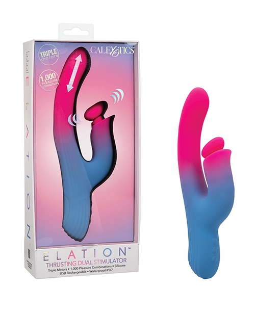 Shop Elation Thrusting Dual Stimulator - Blue/Pink online