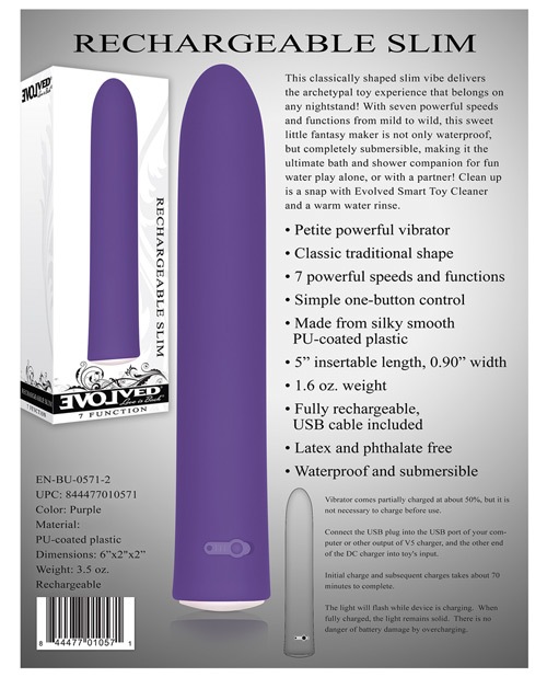 Order Evolved Love is Back Rechargeable Slim - Purple online
