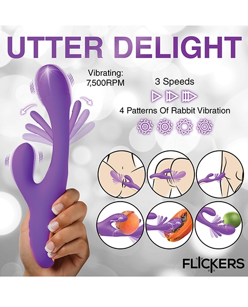 Shop Inmi Tri-Flick Flicking Rabbit Vibrator - Purple
