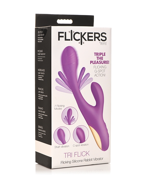 Shop Inmi Tri-Flick Flicking Rabbit Vibrator - Purple online