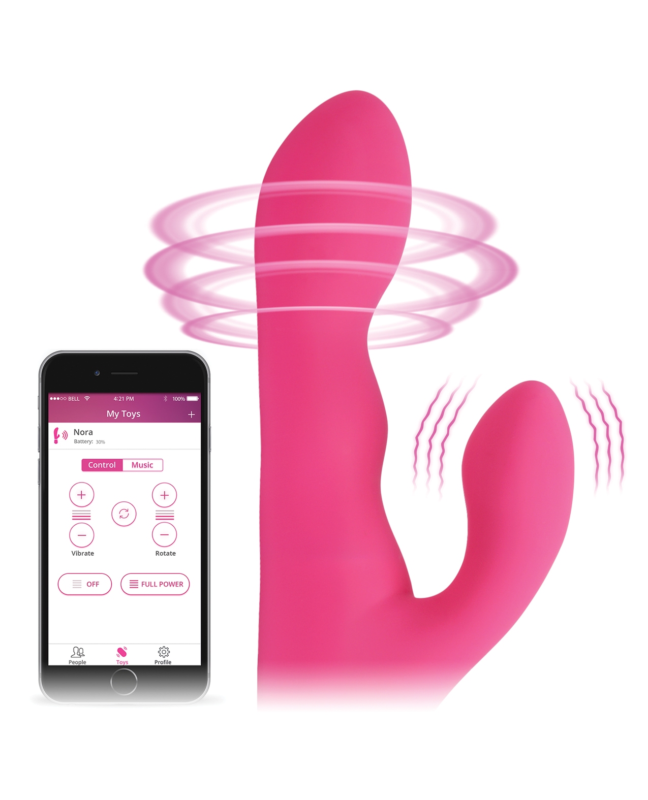 Lovense Nora Rotating Head Rabbit - Pink for sale