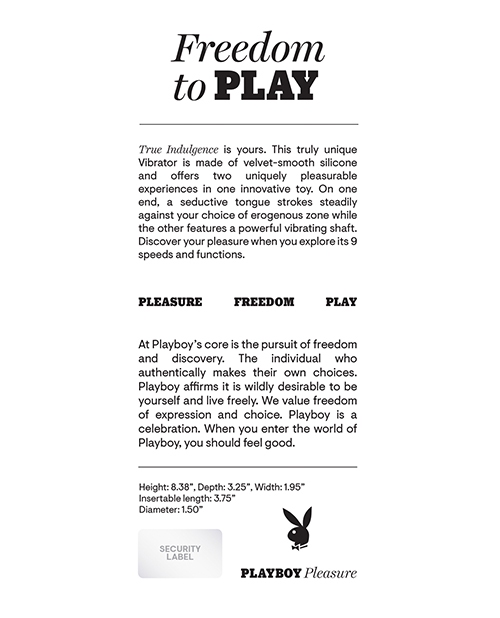 Order Playboy Pleasure True Indulgence Vibrator - Deep Teal online