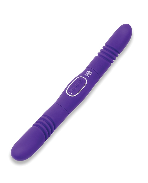 Together Double Delight Double-Ended Vibrating & Thrusting Vibrator - Purple for sale