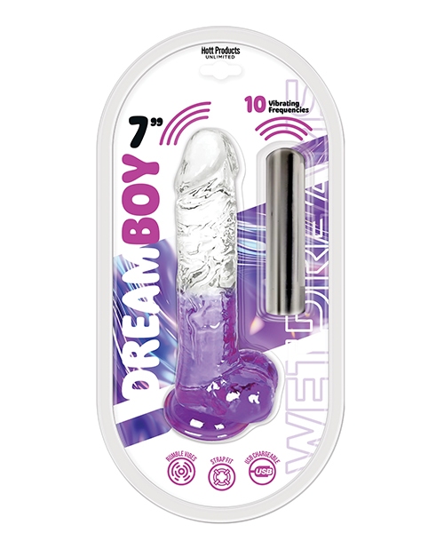 Shop Wet Dreams Dream Boy 7" Jelly Vibrator - Purple online