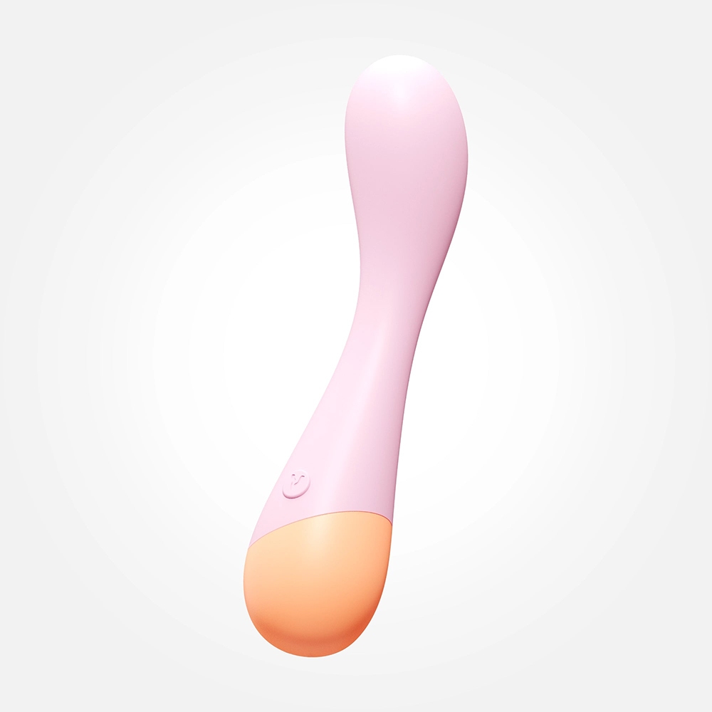 Vush vibrator peachy g spot shown in hand for scale