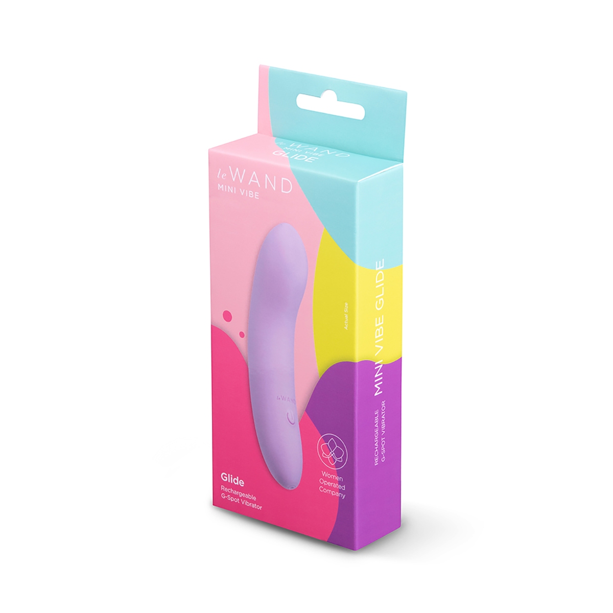 Le-wand vibrator le mini glide shown in hand for scale