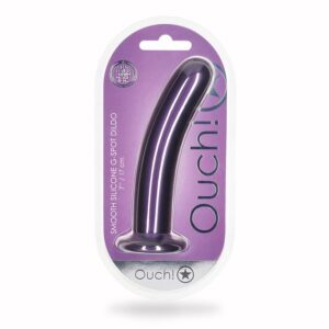 Purple Shots Ouch! Smooth Silicone 7 in. G Spot Dildo Metallic