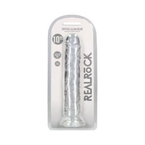 Clear Shots RealRock Crystal Clear Straight 10 in. Dildo Without Balls