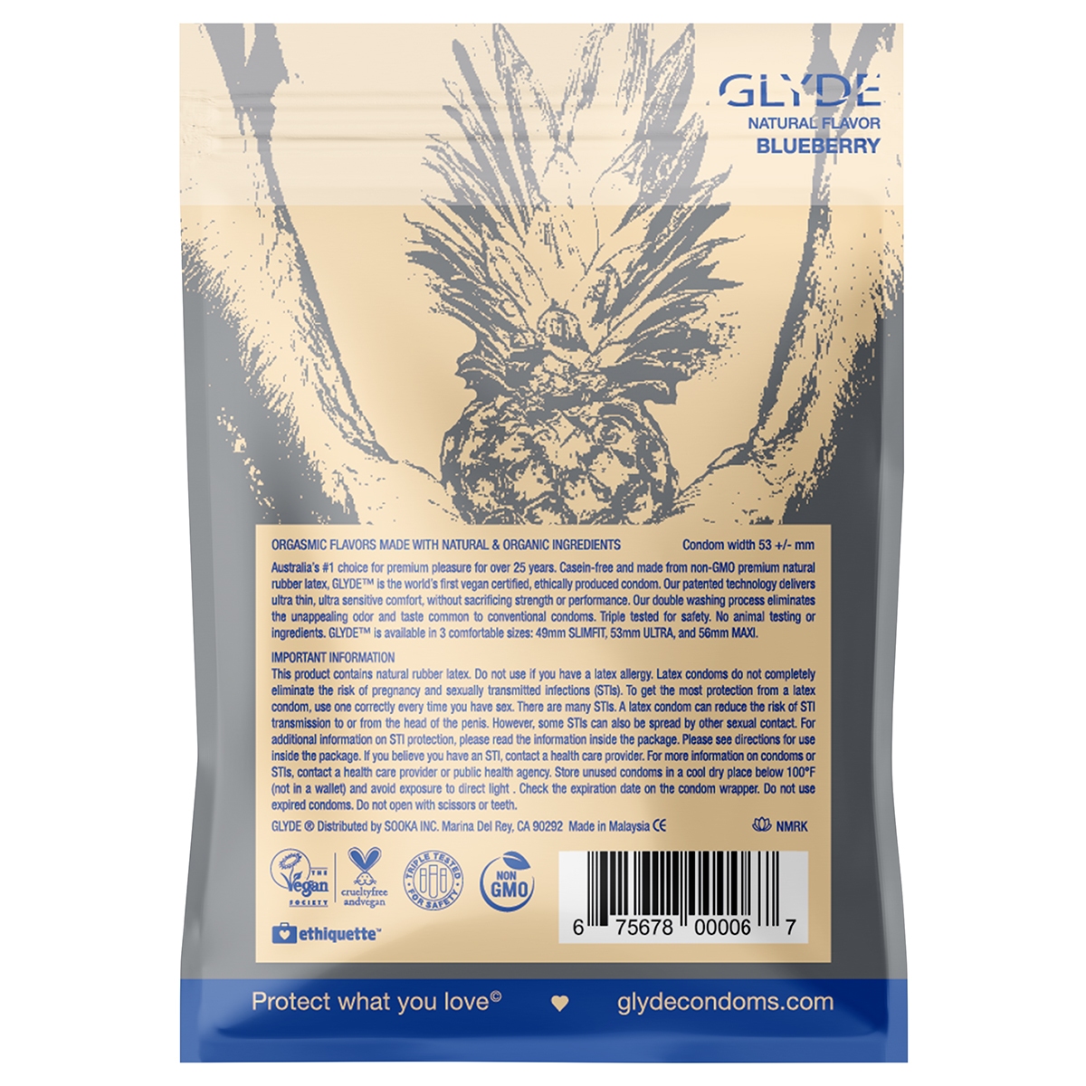 Best Glyde Organic Blueberry Condoms 4pk her care Glyde condoms on sale at herVibrators.com.