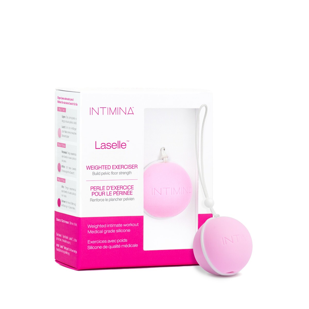 Buy Intimina Laselle Small 28g Weighted Ball for Beginners kegel exercise device for pelvic floor muscle strengthening.