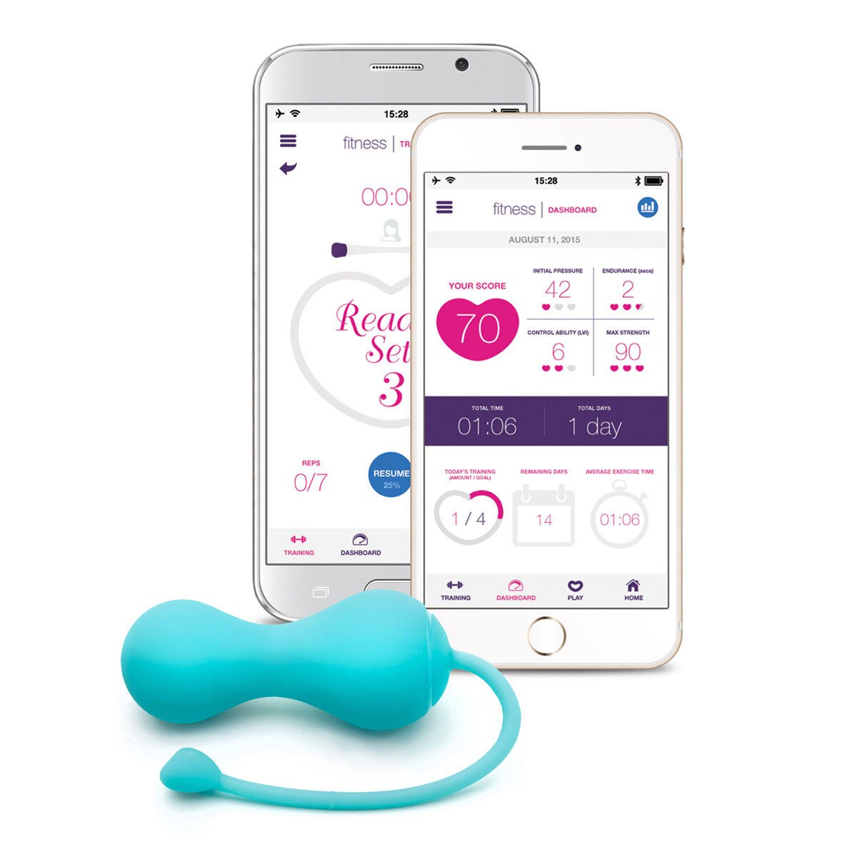 Close-up of the Turquoise OhMiBod vibrator for texture detail