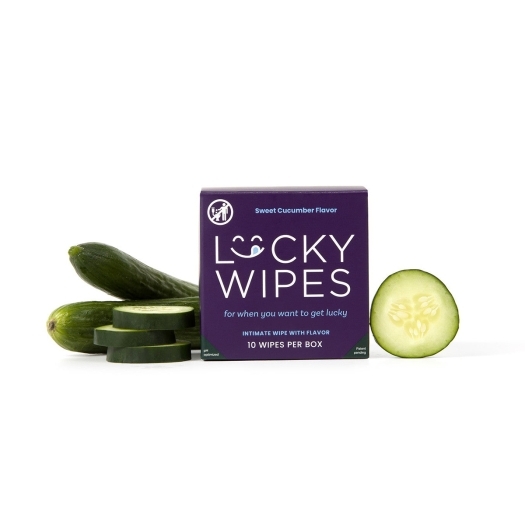 Sweetums Lucky Wipes Cucumber Flavor 10-Pack intimate cleansers and personal cleansing care by Sweetums.
