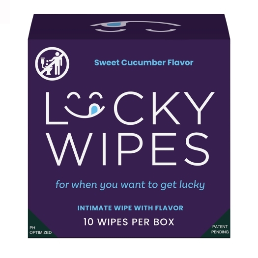 Sweetums Lucky Wipes Cucumber Flavor 10-Pack intimate cleansers and personal cleansing care by Sweetums.