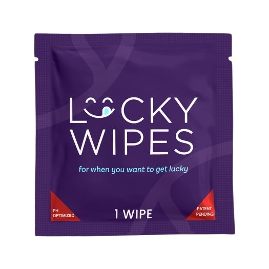 Sweetums Lucky Wipes Strawberries & Cream Flavor 10-Pack intimate cleansers and personal cleansing care by Sweetums.