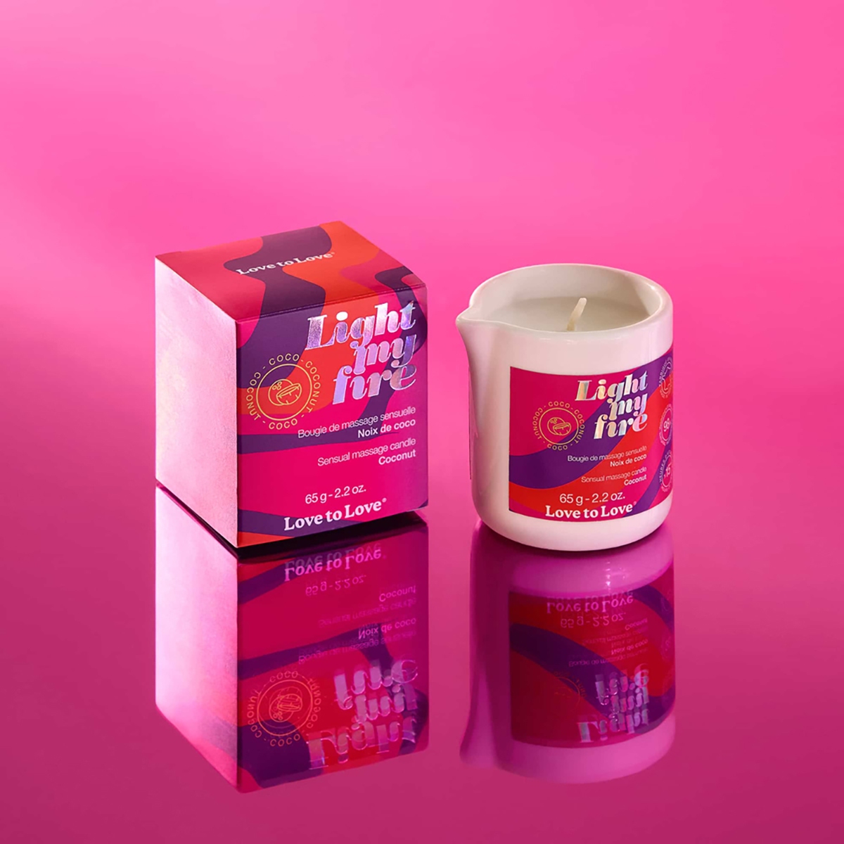 Buy Love to Love Light My Fire Sensual Massage Candle Coconut 2.2 oz. for her or him.