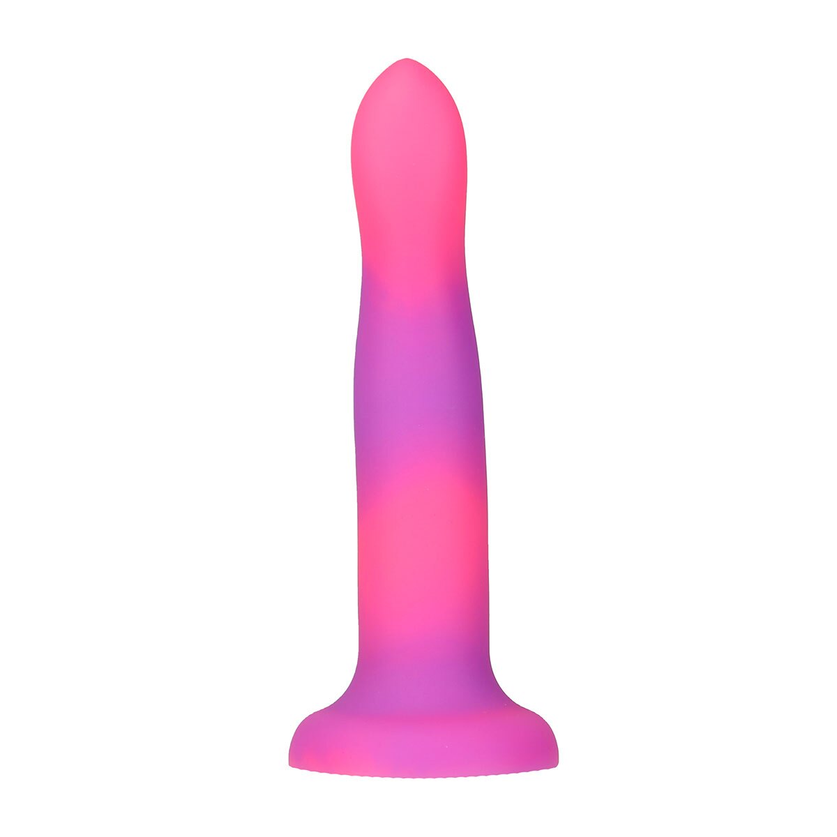 Addiction Glow in the Dark Rave Dil 8 quot Pink Purple dildo made by BMS on sale at herVibrators.com