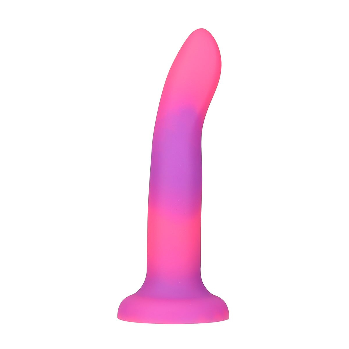 Addiction Glow in the Dark Rave Dil 8 quot Pink Purple dildo made by BMS on sale at herVibrators.com