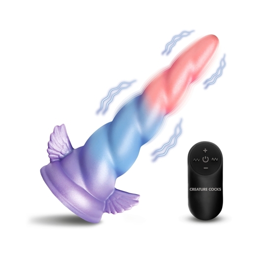 Creature Cocks Deluxe Dream Rider Vibrating Unicorn Silicone Dildo dildo made by XR Brands on sale at herVibrators.com