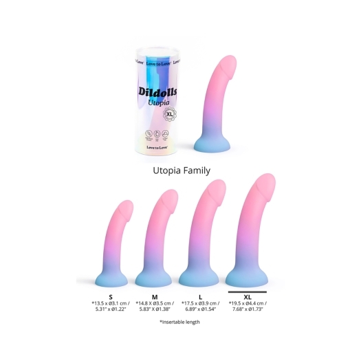 Love to Love Dildolls Utopia XLarge dildo made by Lovely Planet on sale at herVibrators.com
