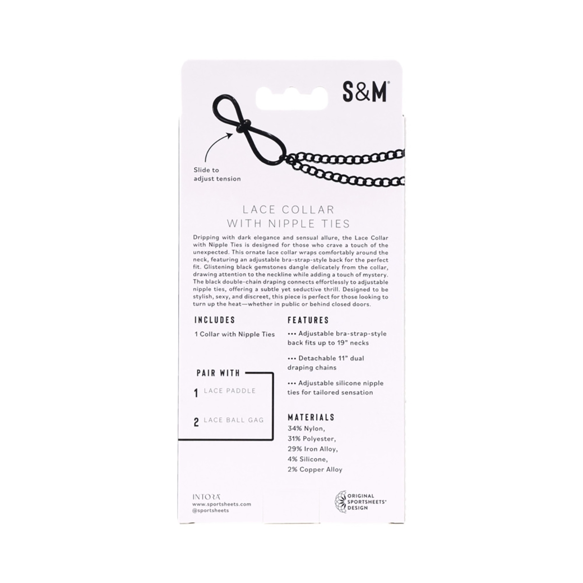 Buy  Sportsheets Sex & Mischief Lace Collar with Nipple Ties book for her.