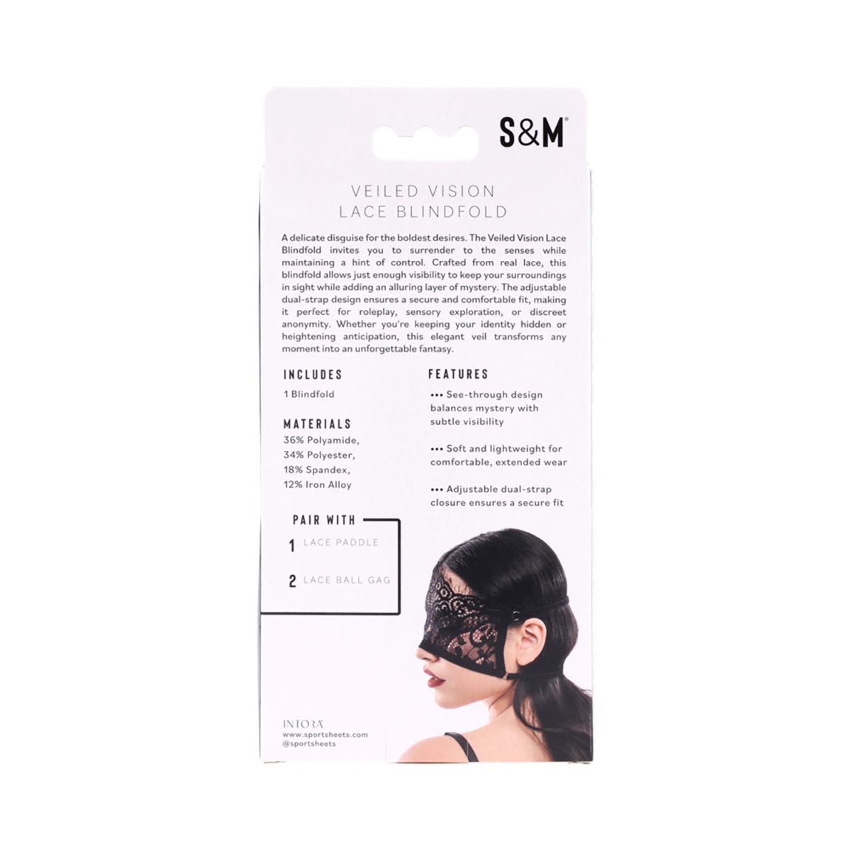 Buy  Sportsheets Sex & Mischief Veiled Vision Lace Blindfold book for her.