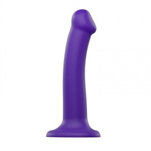 Strap On Me Bendable Dual Density Semi Realistic Dil Purple Medium Dildo