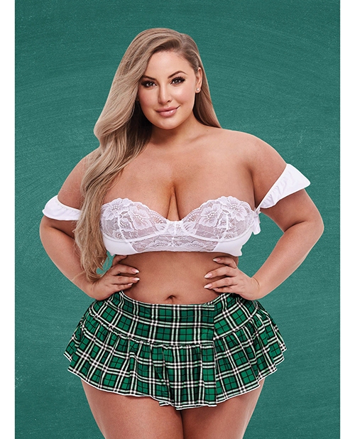 Schoolgirl Bustier & Skirt sexy lingerie costumes by Teacher's Pet