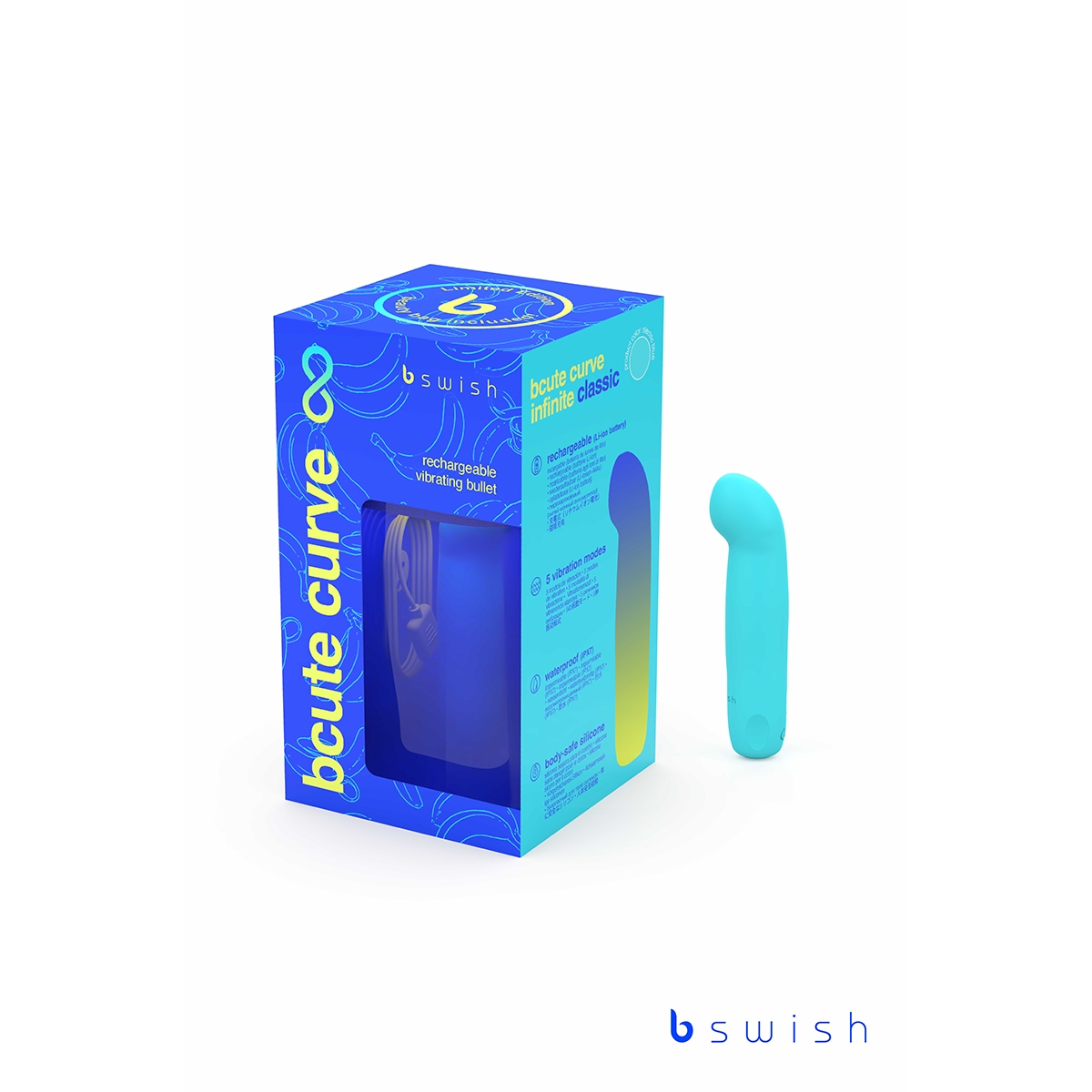 Product image of the Blue B Swish vibrator on clean background