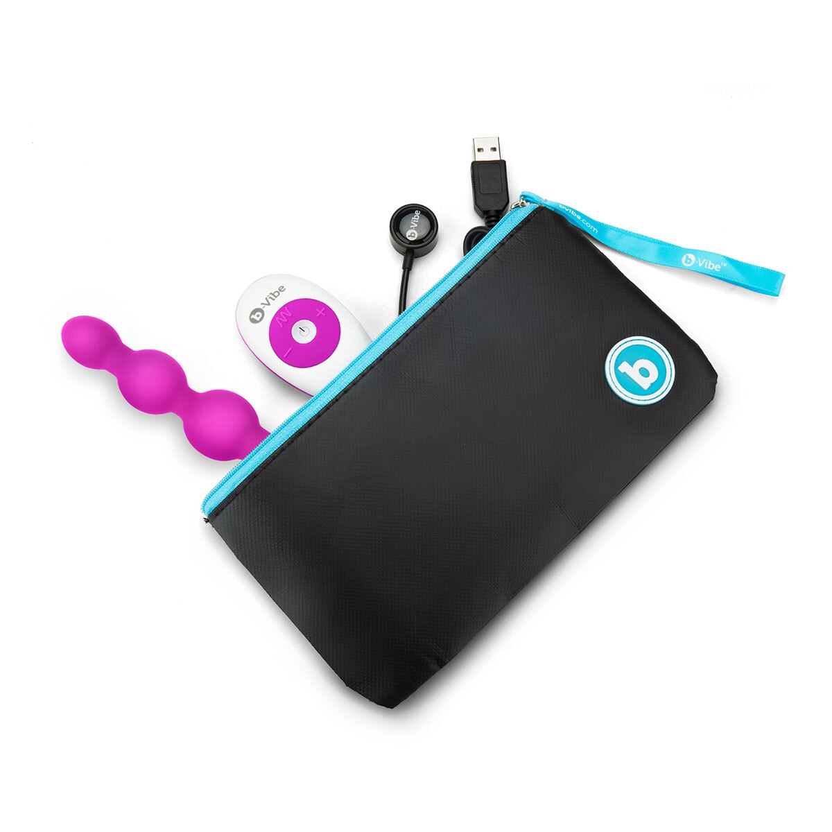 Angled view of the  B-Vibe vibrator designed for intimate use