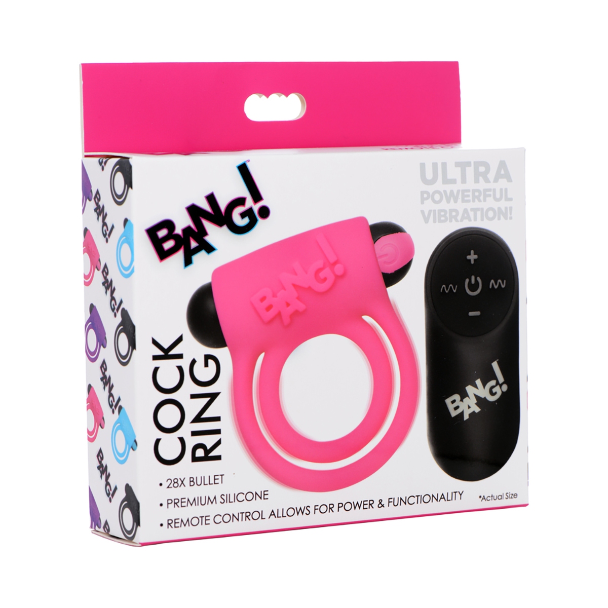 Angled view of the Pink XR Brands vibrator designed for intimate use