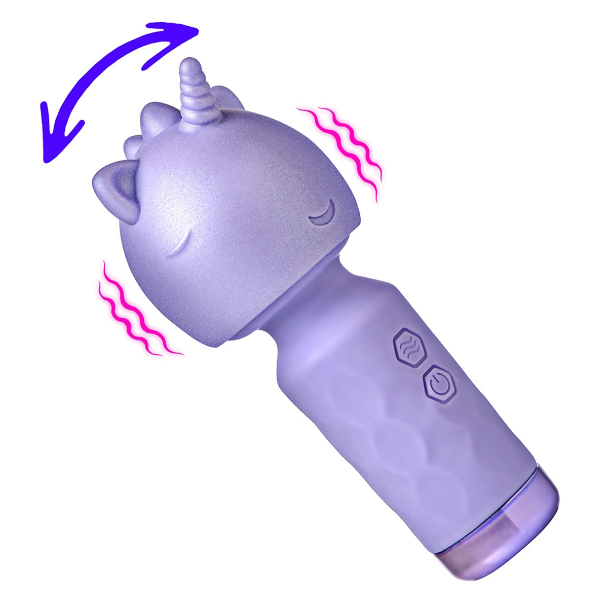 Angled view of the  XR Brands vibrator designed for intimate use