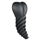 Black Banana Pants vibrator Luvgrind shown in hand for scale