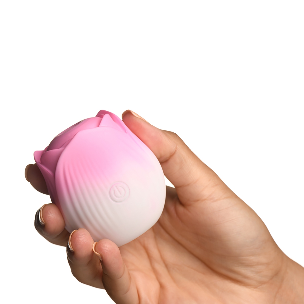 Lifestyle shot featuring the Pink XR Brands vibrator beside the bed