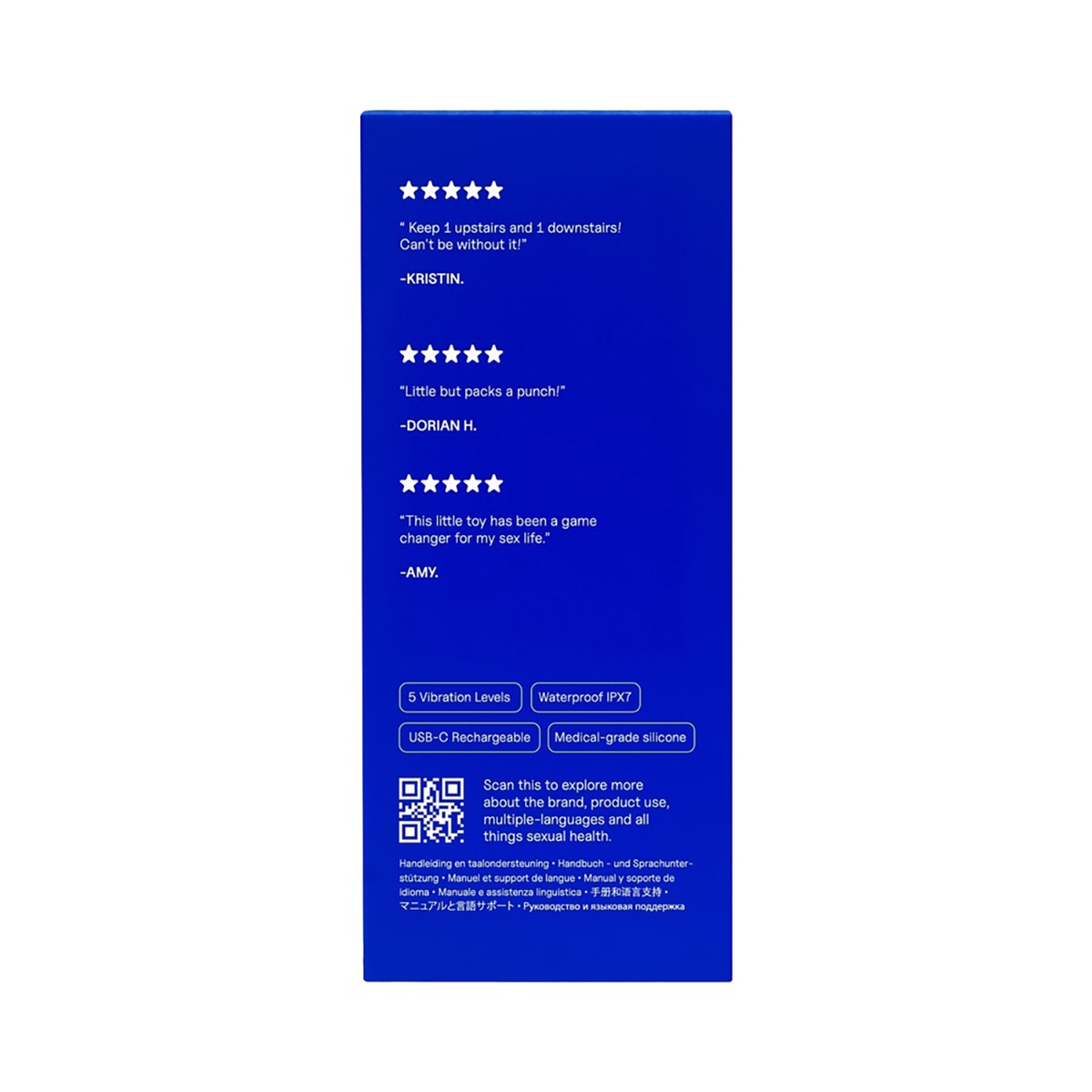 Close-up of the  Dame Products vibrator for texture detail