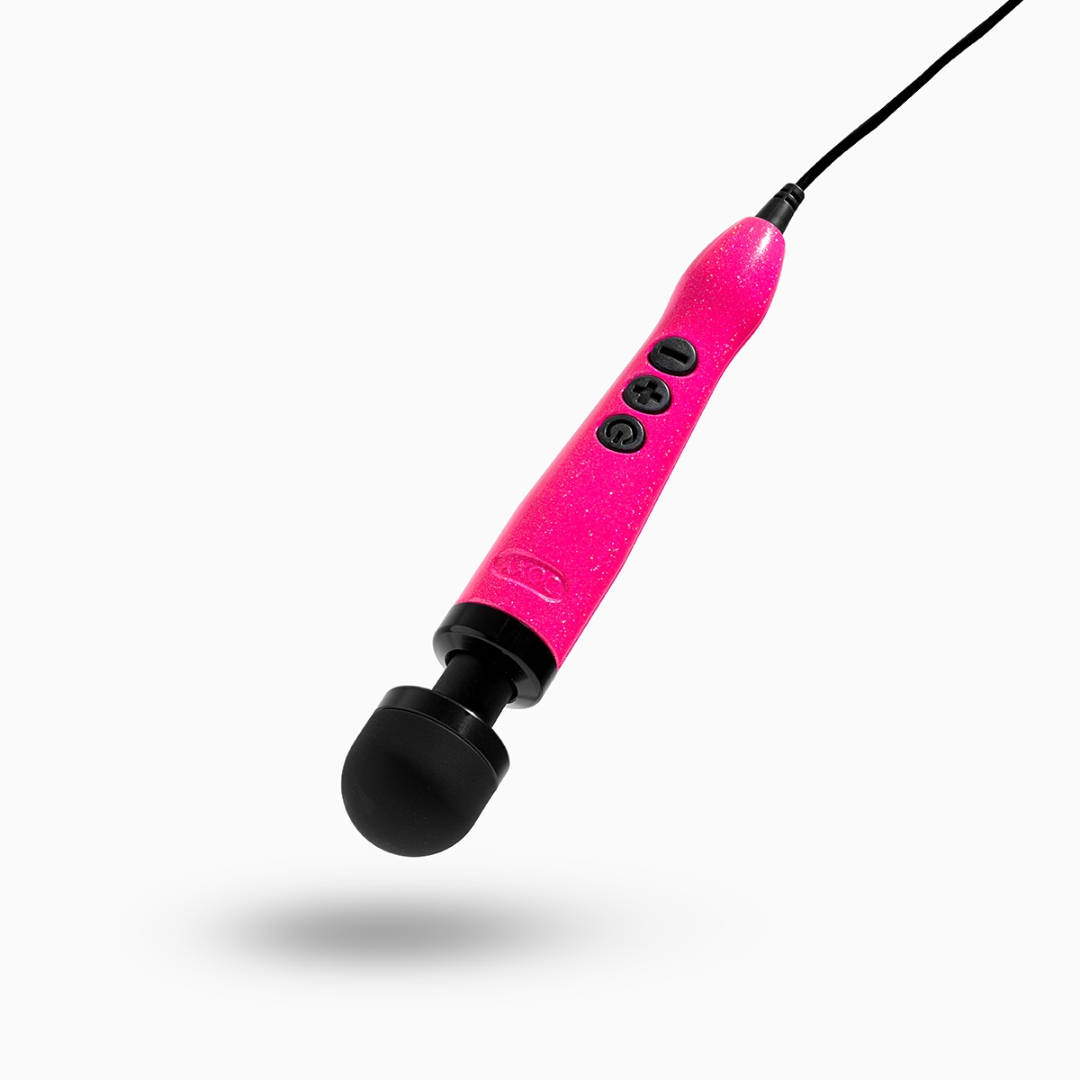Close-up of the Hot Pink Doxy vibrator for texture detail