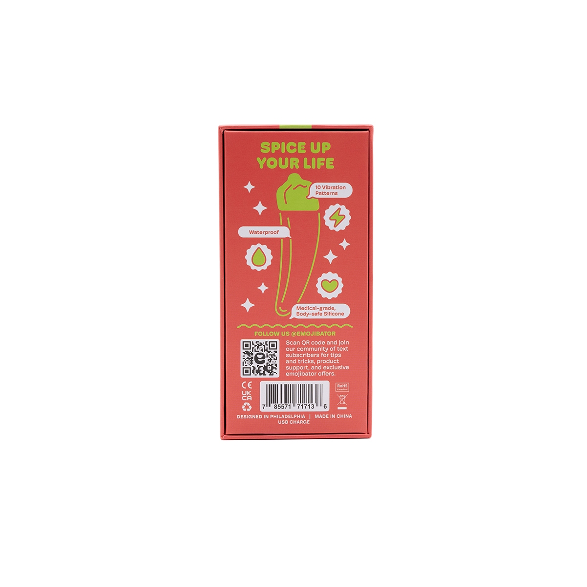 Close-up of the  Emojibator vibrator for texture detail