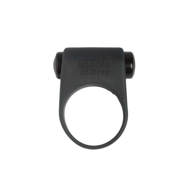 Fifty Shades of Grey vibrator Fifty Shades Feel It, Baby! C-Ring shown in hand for scale